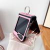 Leather Ring Bracket Hinge Protective Shockproof Phone Case for Samsung Galaxy Z Flip 6 5 4 3 Flip6 Flip5 Flip4 Flip3 5G Cover