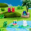 10-50Pcs 3D Printed Mini Frog Miniature Figurines Ornaments Decor Colorful Animal Garden Crafts Frogs Landscape Plants Fairy
