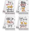 Hexagram Dog Kitchen Towels Set of 4, Corgi Gifts for Corgi Lovers, Dog Mom Gifts for Women, Funny Cute Dish Hand Towels for Home Kitchen Decor