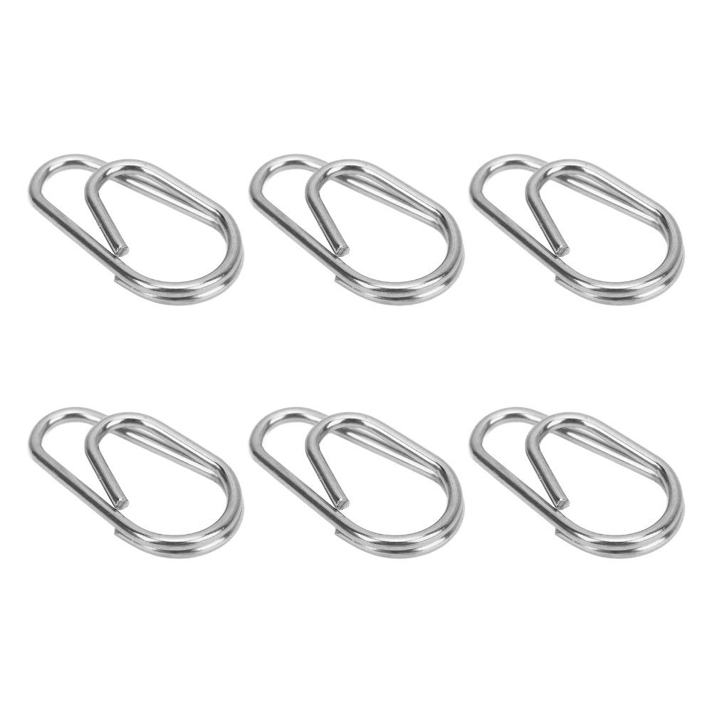 100PCS Oval Fishing Lure Connectors Stainless Steel Fishing Split Rings Lure Rigs