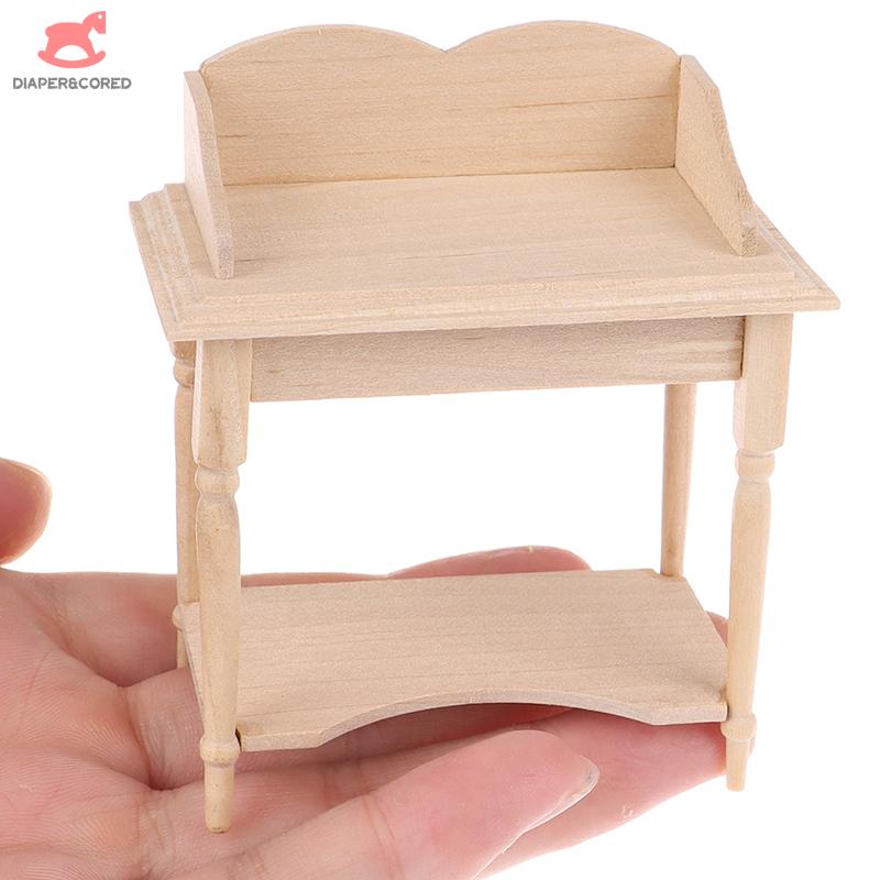1/12 Dollhouse Wooden Miniature Blank Table Furniture Model Toys Kids Simulation Furnitures Models House Decor