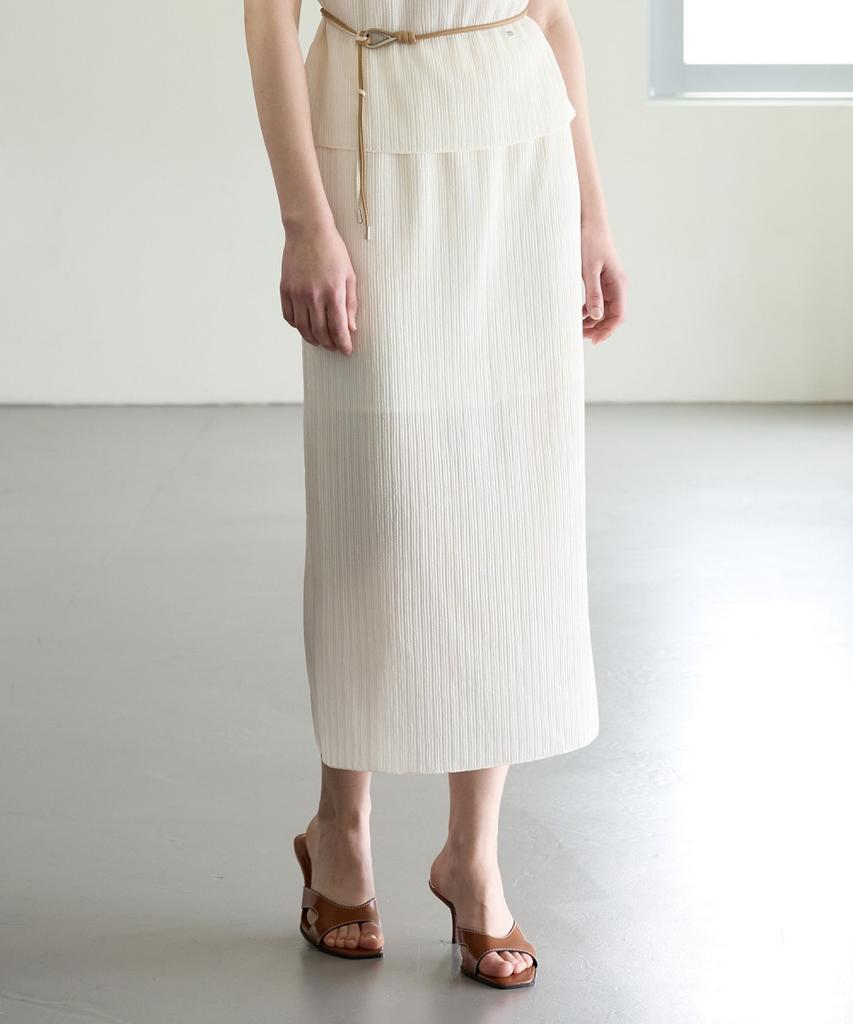 Ollibeudeollibeu H-Line Pleated Elastic Skirt Ow6Ms4580