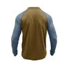Men's Round Neck Ribbed Long Sleeved Bottoming Shirt Tough Guy Contrast Color Retro Button Men's T-shirt Top