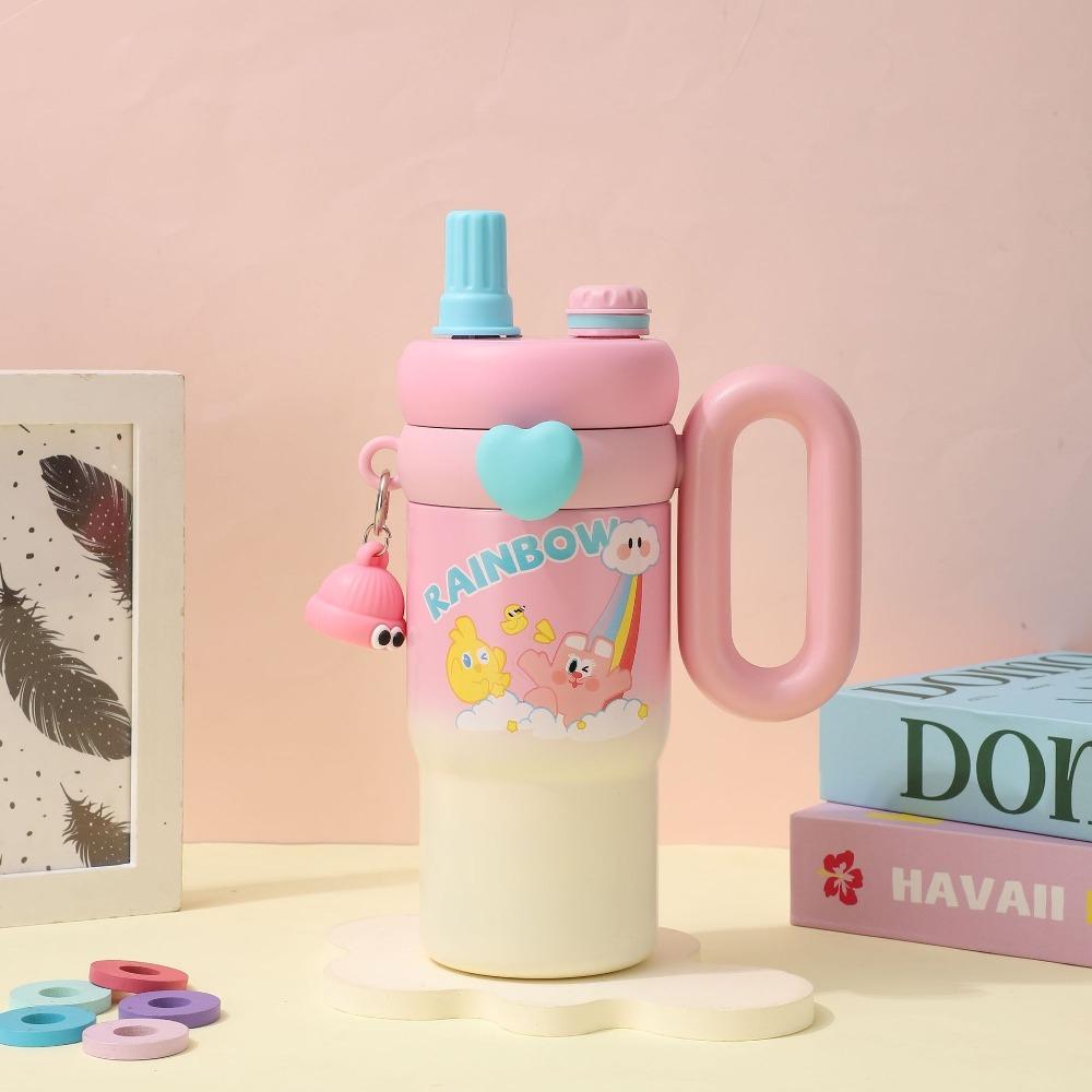 Cartoon Insulated Cup 850ml Thermal Bottle Creative Drinkware  Birthday Gift