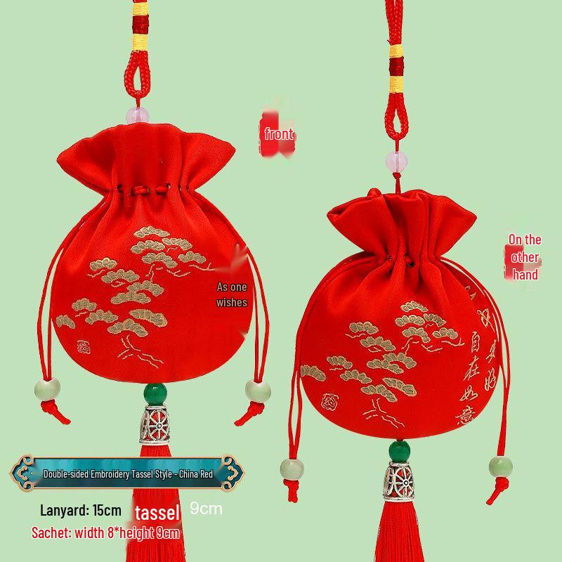 Dragon Boat Festival Brocade Sachet Bag - Portable Hanfu Purse with Ancient Style Pendant