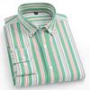 2026 spring new style 100% cotton Oxford plaid striped men's long-sleeved fashionable business casual fit shirt single top