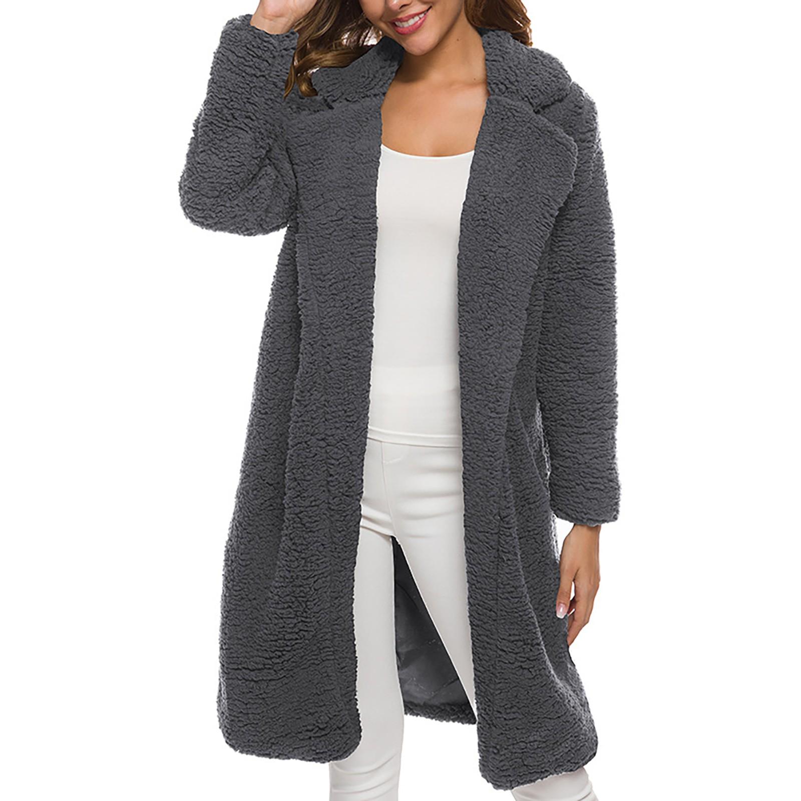 

Женский пуловер с длинным рукавом, блузка с открытой передней частью, куртка, пальто, длинная верхняя одежда L