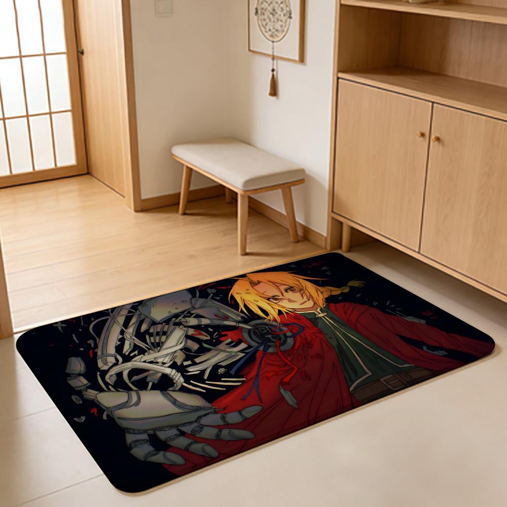 ANIME F-Fullmetal Alchemist Floor Mat Absorbent Floor Mat Non-Slip Entrance Rug for Bathrooms Restrooms and Toilets