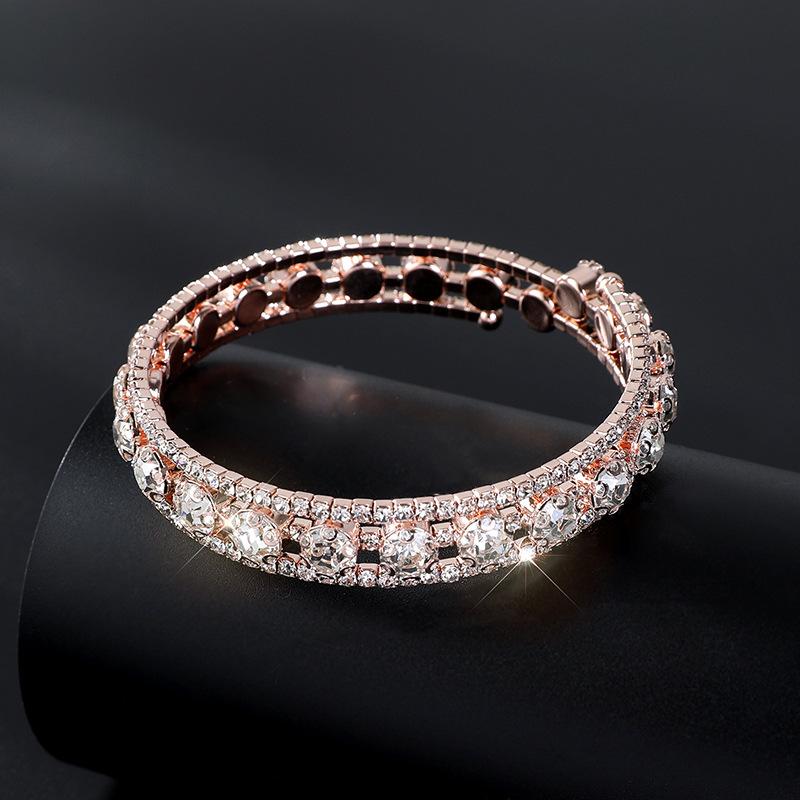 

Bridal Jewelry Full Diamond Stretch Bracelet, Silver Bracelet, Bracelet Ebay Medium рожевий колір золота