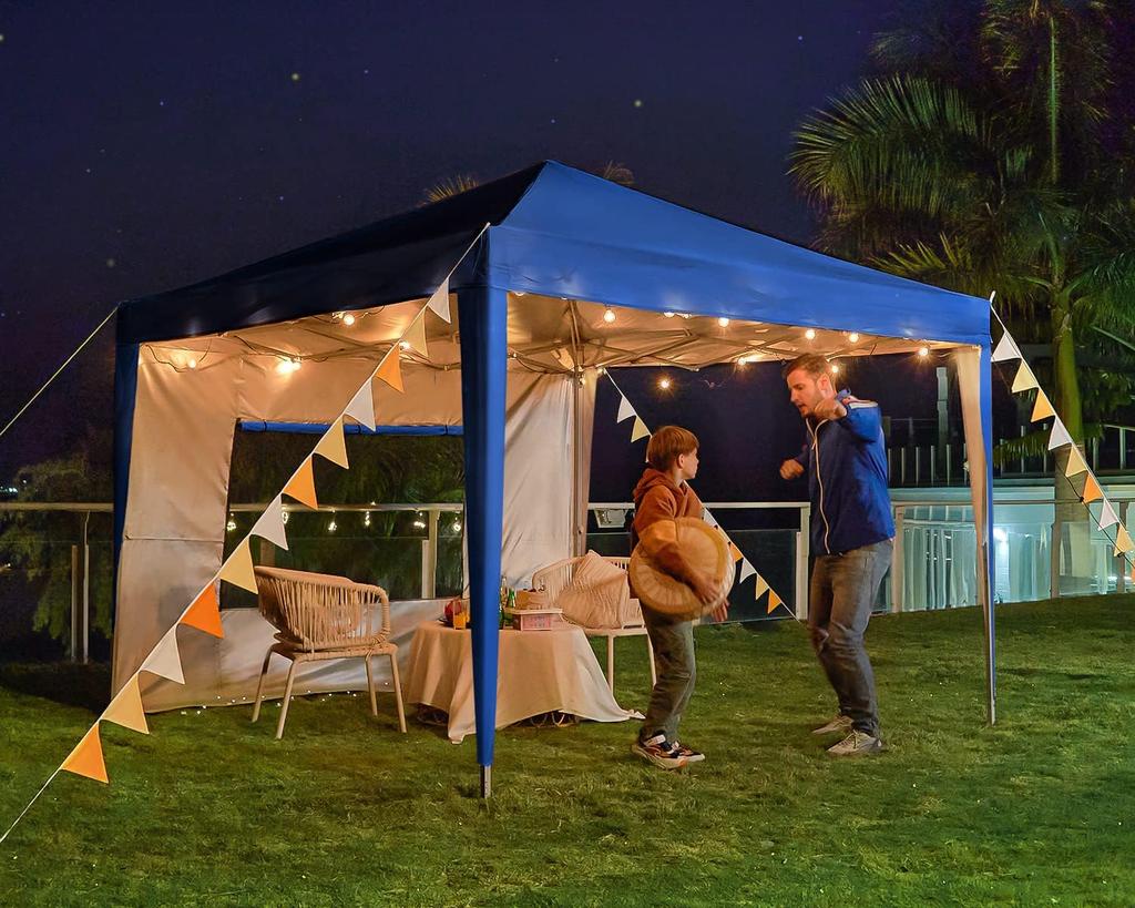 ADVANCE OUTDOOR Tarp 3 Level UV Water Water Resistant Horizontal Side Sheets Camping Tarp One-Touch Tent, Adjustment, 3m/2.5m/2m, Protection,