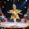 Kegelvormige Ster Kostuumset Zilver/Goud Kerststal voor Kinderen Kerstscène Festival Vorm Cosplay Outfits Zondagsschool Kerkbenodigdheid Glanzend