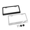 Support Noir Argenté Avec Vis Cadre Universel Plaque d'Immatriculation Américaine Accessoire Auto Fibre Couverture Plaque d'Immatriculation TAG Pour Avant Arrière
