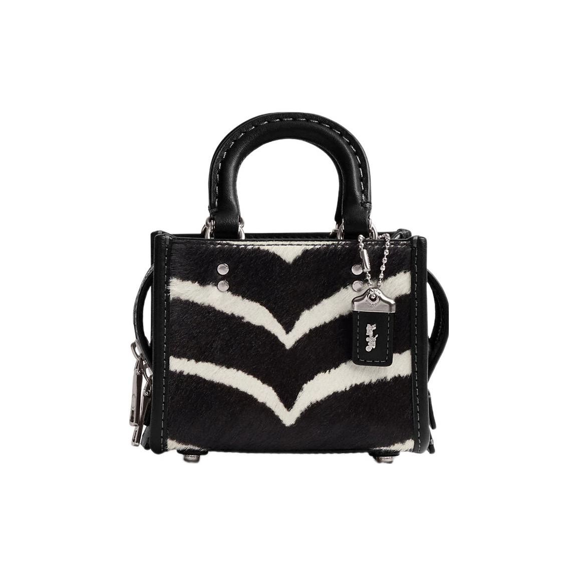 

Coach Rogue 12 Zebra Print Zip Closure Tote Bag Women Tote Black White CM424-LHW8M Basic Set (Bag+Dust Bag)