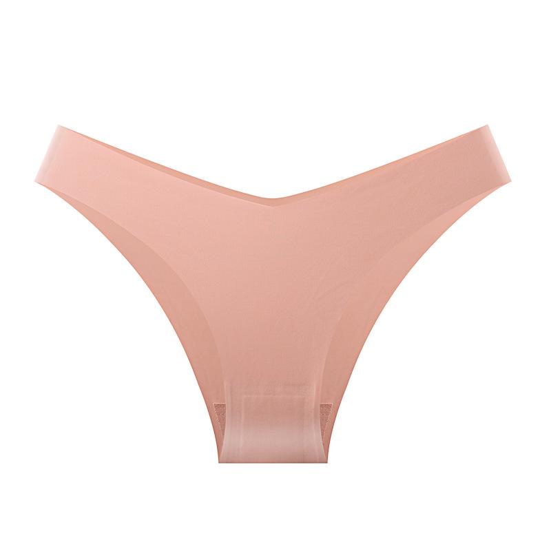 Seamless Ice Silk Mid-Waist Bikini Briefs for Women