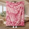 Pink Butterfly Pattern, for Her Gift, Soft Cozy Blanket, Vibrant Floral Design, Multi-Purpose Home Decor, Warm Comfort