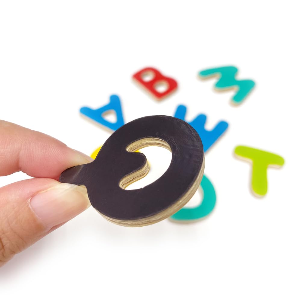 DJECO 83 Small Letter English Educational Montessori Ages Boys and Gift for Kindergarten and School Sports Autumn Nights Magnets, Alphabet, Letters,