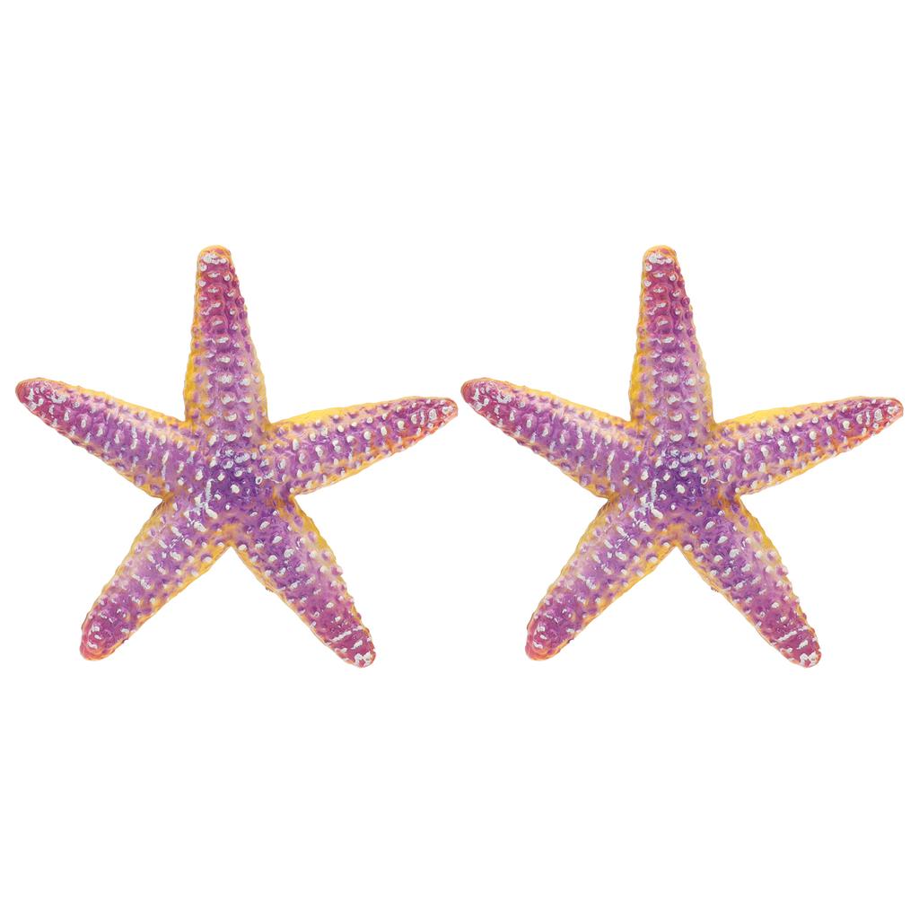 2Pcs Starfish Toy Simulation Details Cute Appearance Vivid Bright Colors Unique Texture Resin