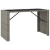 9 Piece Garden Bar Set Grey Poly Rattan