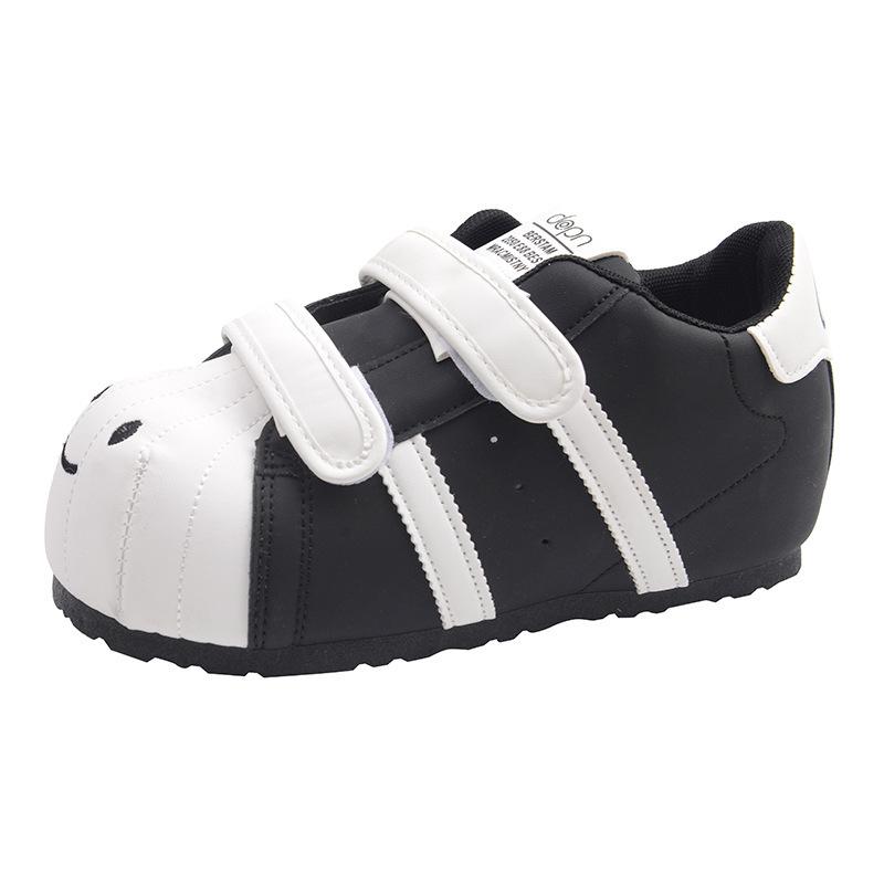 Ugly cute smiley face bubble shell big head board shoes 22 spring thick sole height increase CM Velcro bread shoes