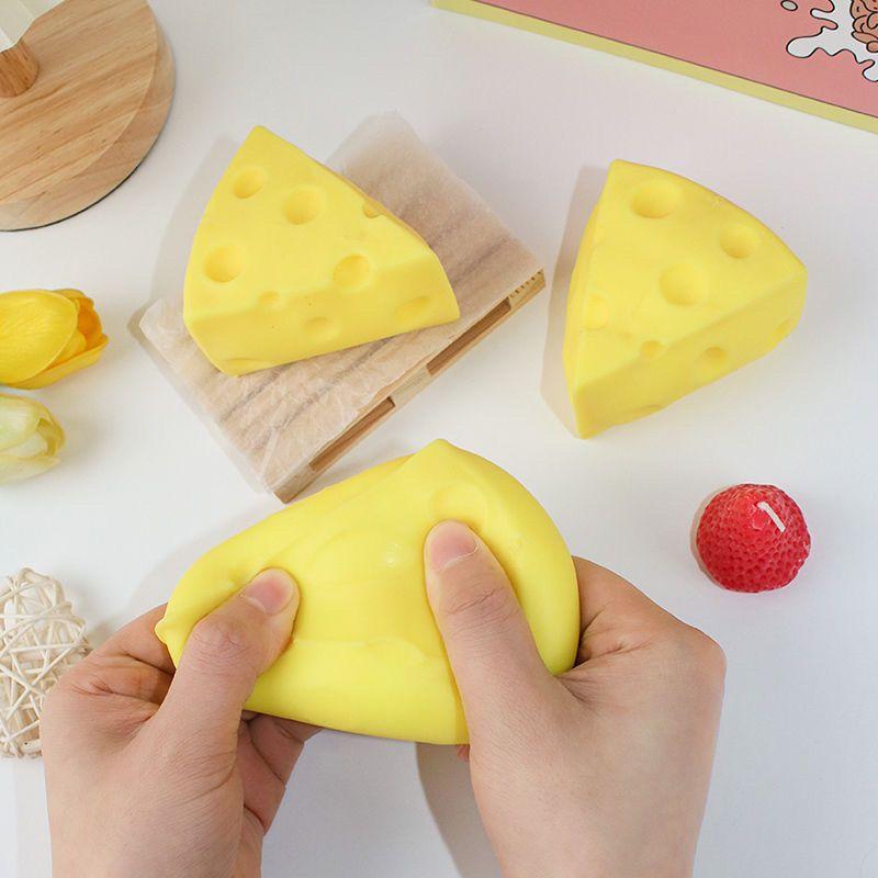 Simulation Cheese Shaped Squishy Toy Soft Elastic Stress Relief For Kids Adults Office Home Daily Relaxation
