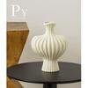 Retro Wabi-Sabi Ceramic Vase with Artificial Flowers