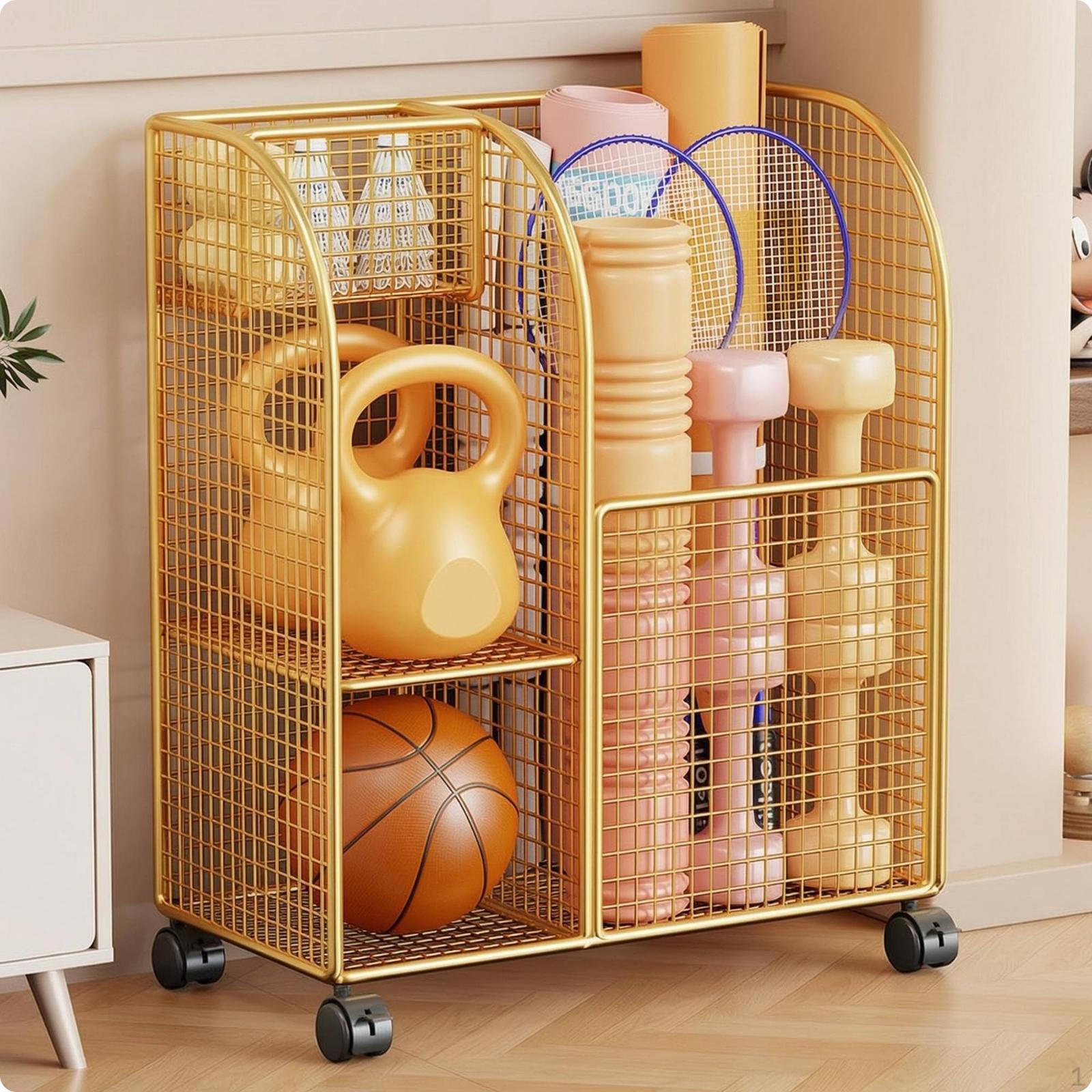 Home Gym Storage Cart Metal Fitness