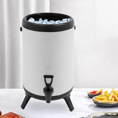 Large Capacity 8 Liter Warm Drink Container With Comfortable And Escape Immune Plan White Metal