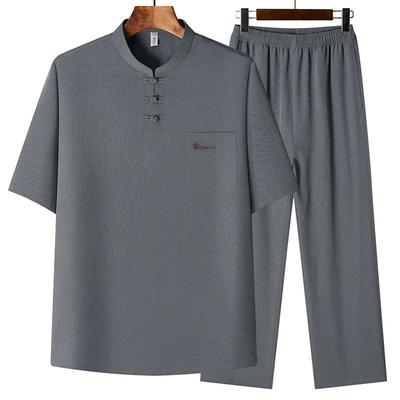 Chinese Style Tang Suit Men's Chinese Style Men's Summer Dad Suit Casual Loose Summer Suit