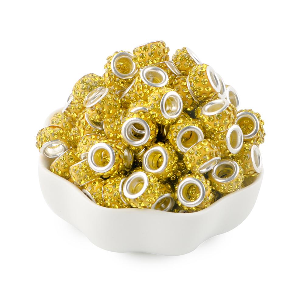 20Pcs 11.5mm Round Rhinestone Crystal Glass Big Hole Beads For Jewelry Making Charms For Bracelet Earrings Jewelry Accessories