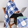 Thicken Wearable Blanket Plaid Blanket Flannel Blanket Adults Home Shawl  Winter