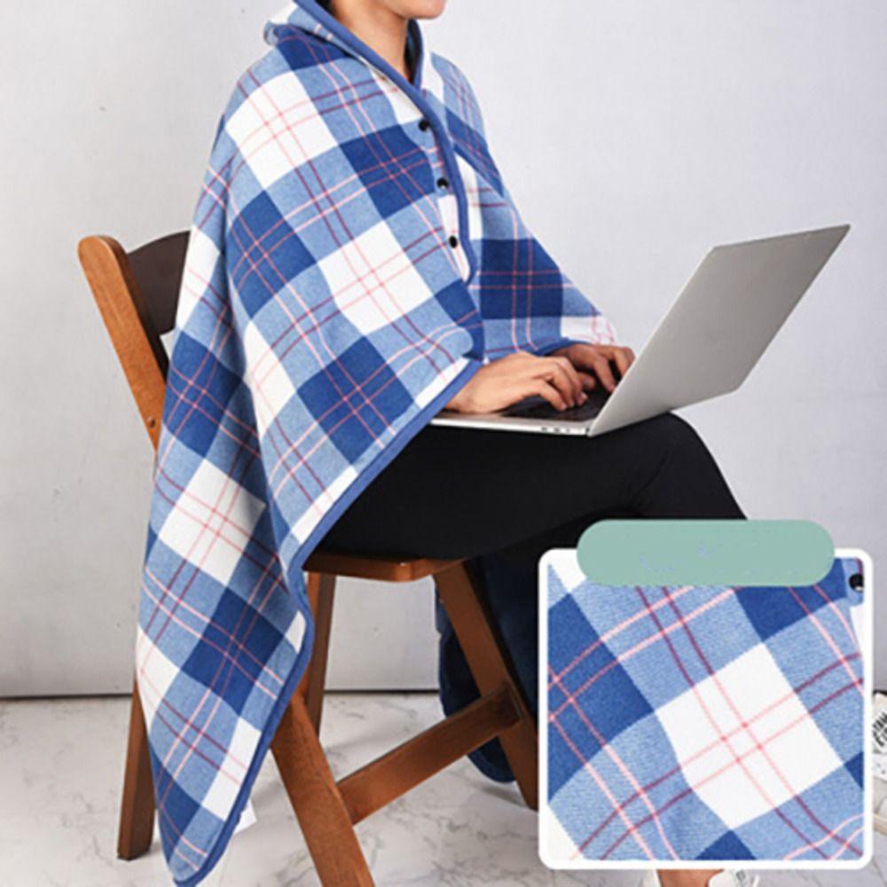 Thicken Wearable Blanket Plaid Blanket Flannel Blanket Adults Home Shawl  Winter