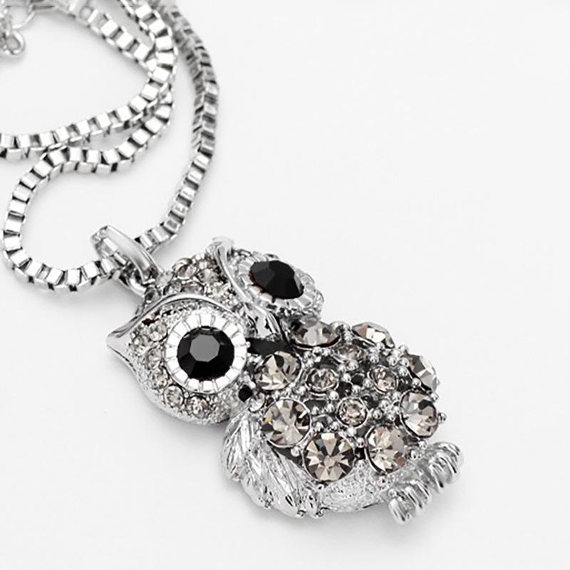 Geometric Crystal Long Sweater Chain Necklace for Women Metal Chain Necklace Fashion Jewelry Gift