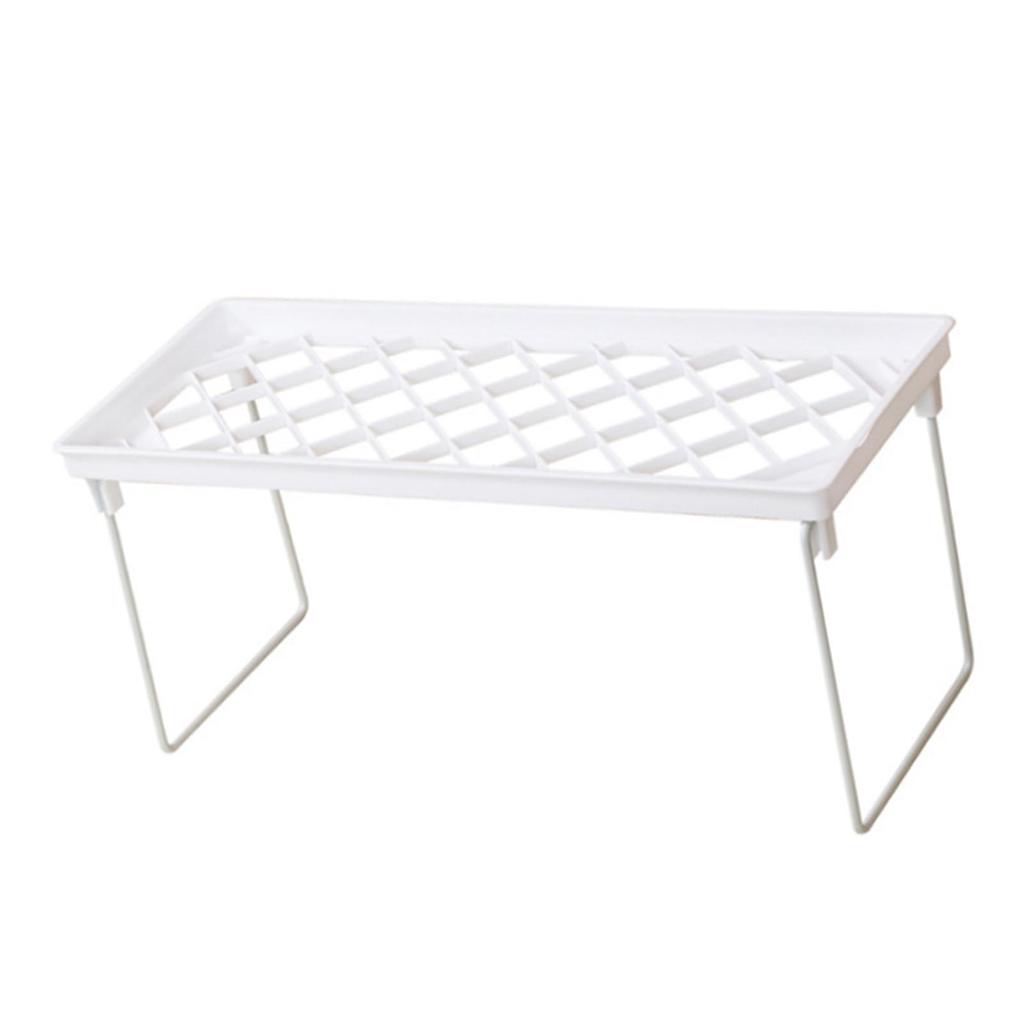 Kitchen Stacking Shelf Plastic and Metal Multifunctional Stackable Kitchen Counter Shelf  