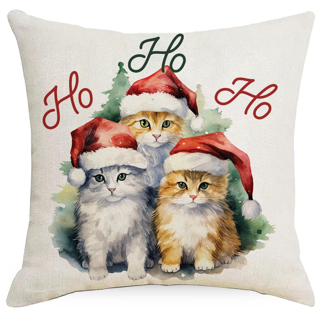 Christmas Cat Pillowcase Sofa Decoration Pillowcase Nordic Simple Modern Christmas Day