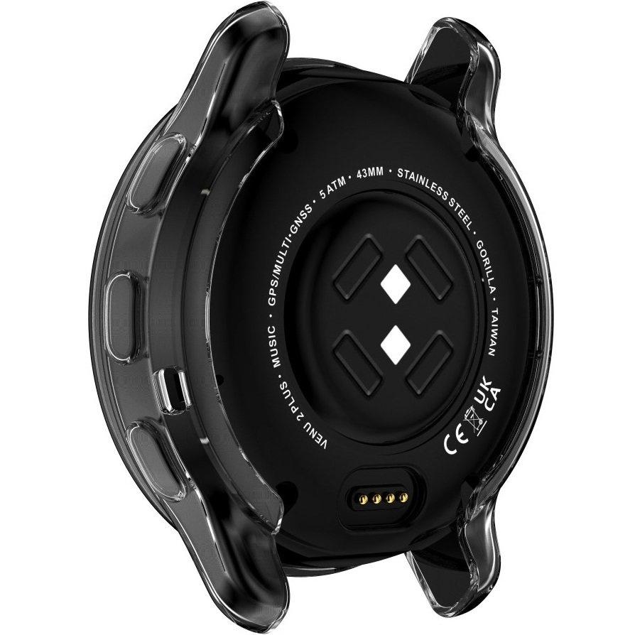 2in1 Case with Silicone Screen Protector for Garmin Venu 2 Plus, Transparent