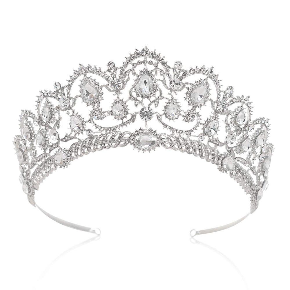 Couronne de diamants colorée, couronne de mariée, diadème de mariée en cristal populaire de style coréen