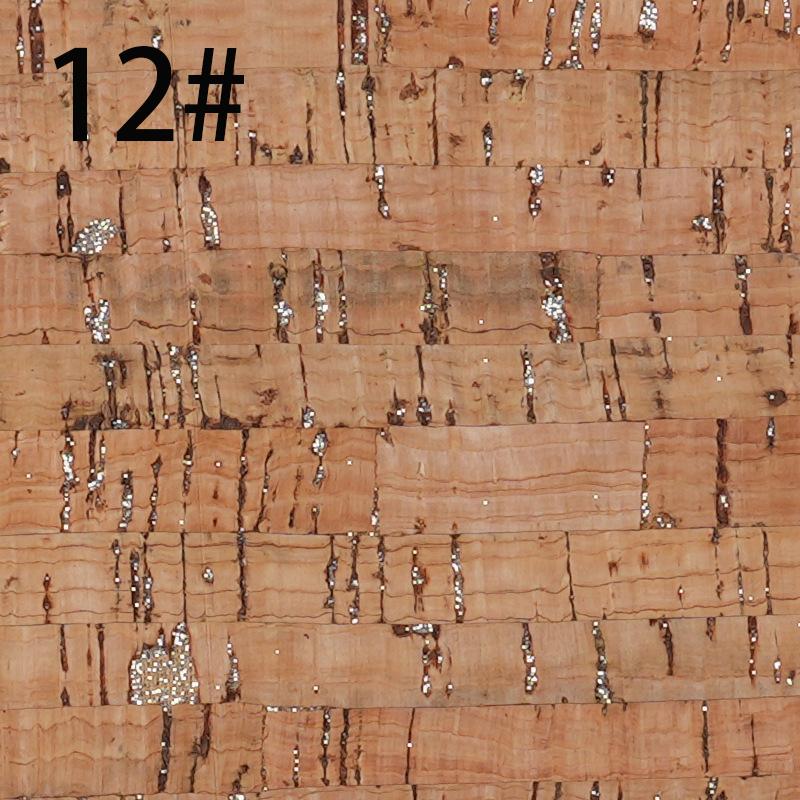 NEW 100cm*138cm Glitter Natural Cork Wood Leather Fabric Printed Colored Bow Craft Bag Shoes Sewing DIY Decor Crafts