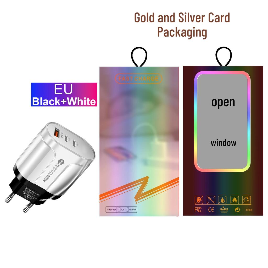 Universelles Netzteil-Ladegerät: Kompatibel mit US-, EU-, UK-, AU-Spezifikationen, verfügt über 1 USB + 2 PD-Anschlüsse