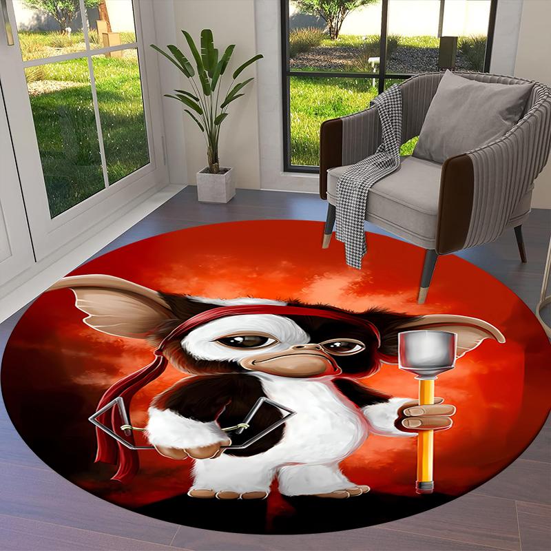 Gizmo Gremlins Round Area Rug,Carpet Rug for Living Room Bedroom Sofa Playroom Decor,Non-slip Floor Mat