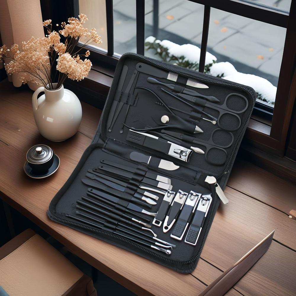 32pcs Professional Nail Clippers Kit Stainless Steel Nail Grooming Kit Manicure Set  Home