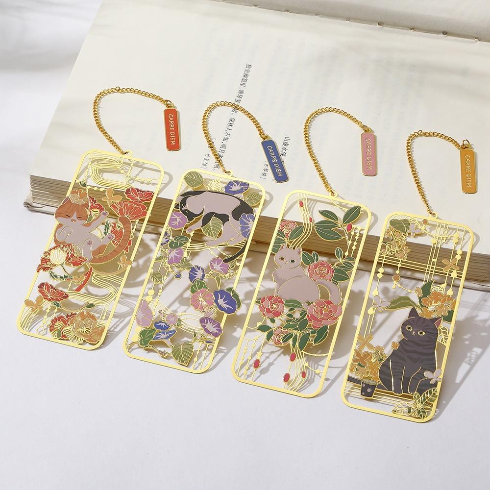 Metal Hollow Bookmark 3D Book Clip Retro Metal Bookmark  Stationery