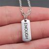 Strip Letter Initial Tags Pendant Antique Bronze Metal Men Collar Necklace New Arrival Gift