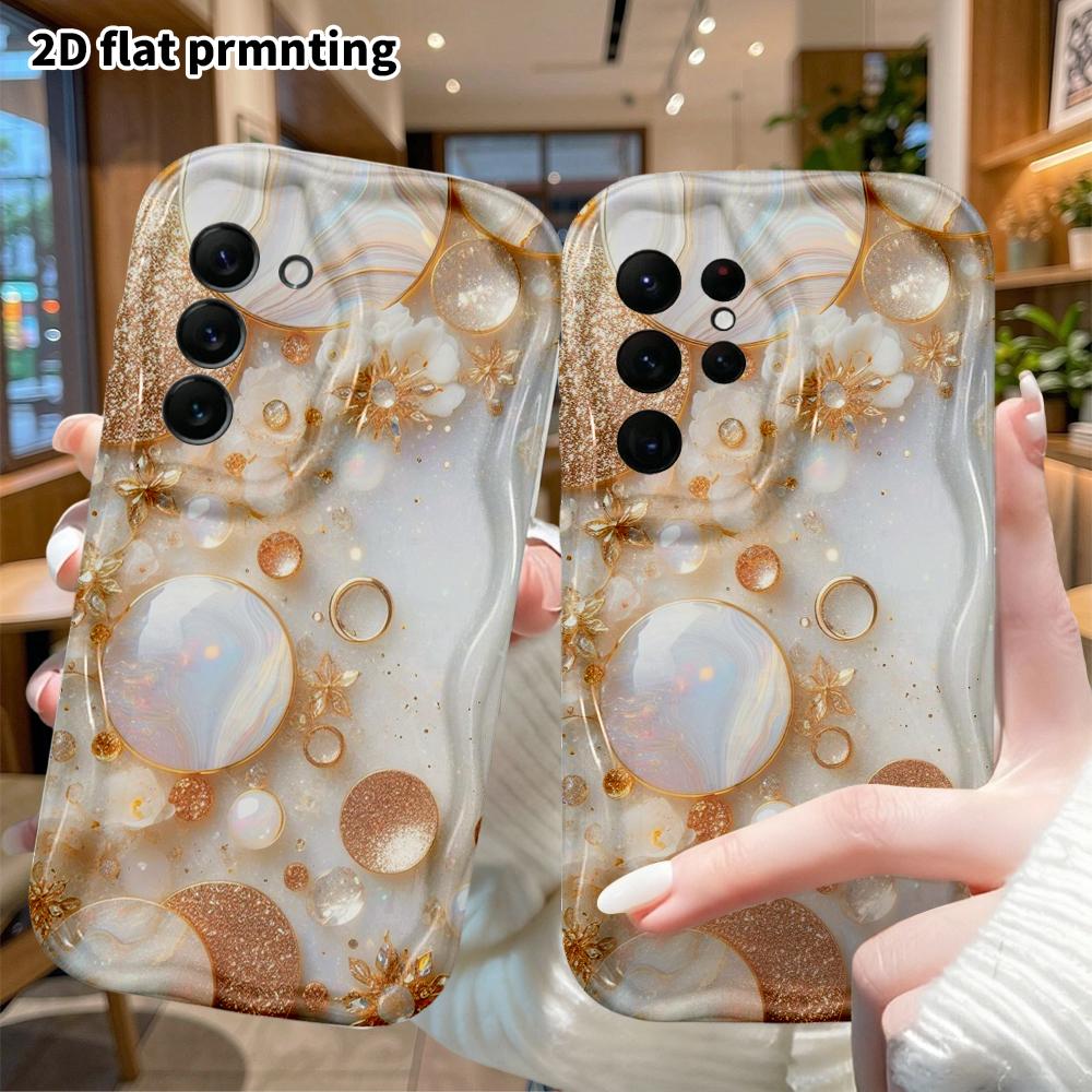 Phone Case: 2D Flat Samsung Galaxy A34 A35 M05 M06 S20 S22 S21 FE Plus 5G Protective Case, Gem Jewelry, Christmas and Halloween Gift