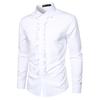 Men Shirt Retro Medieval Single-breasted Royal Style Ruffle Patchwork Lapel Collar Long