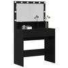 Makeup Table with Shelf Black Oak Effect 80 x 41 x 134.5 cm