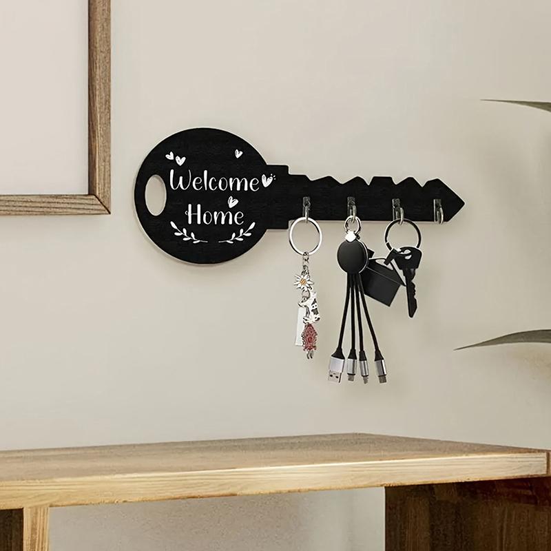 Storage Creative Wooden Organizer Key Frame Wall Mounted Modern Wall Storage Hook Boxwood Retro Hanging Storage Rack Clothing