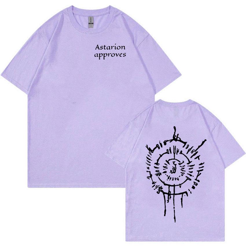 Hot Astarion Letters Graphic T Shirt Men's Casual Fashion Short Sleeve T-Shirt Unisex 100% Cotton Oversized T Shirts Streetwear