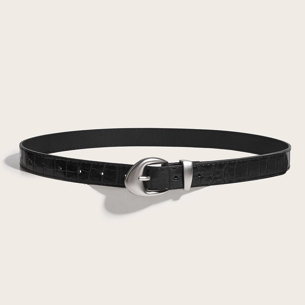 Crocodile Pattern Women's Belt PU Leather Dress Jeans Belt High-End Thin Waist Belt  Streetwear
