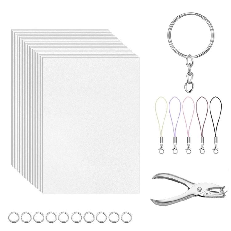 141Pcs Plastic Heat Shrinkable Plastic Sheets for Creative Keychain Making Colorful Craft Supplies
