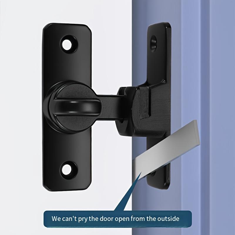 1pc Perforation-Free Door Buckle - Anti-Locking & Anti-Theft Heavy-Duty Aluminum Alloy & Stainless Steel Security Hardware, Sleek Metallic Finish